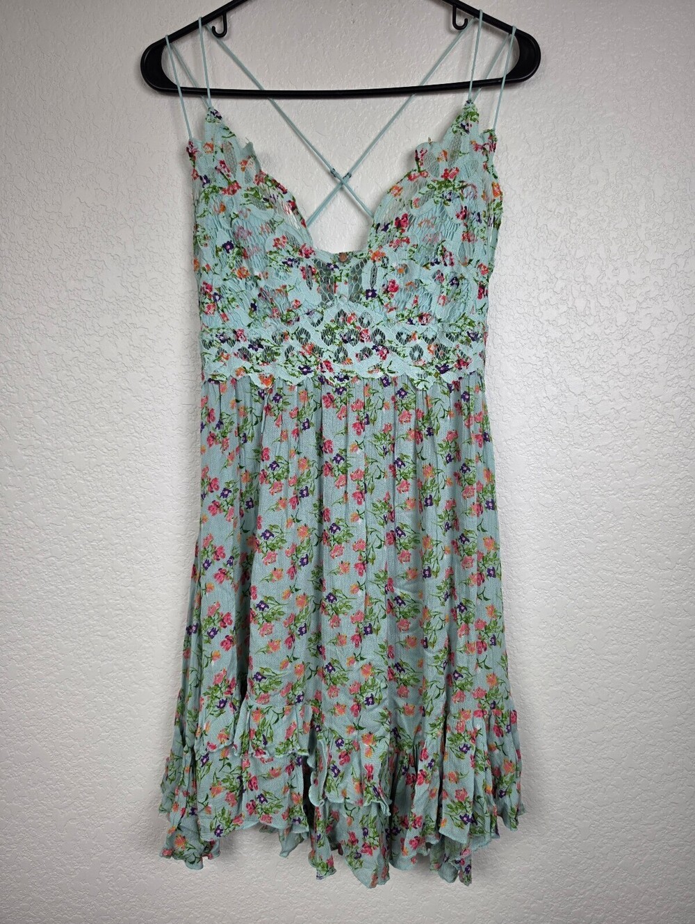 Free People Large Floral Ruffle Hem Summer Dress